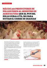 Más de 300 productores de pollos piden al Ministro de Agricultura que el PVP del pollo suba 8 cts./kg para evitar el cierre de granjas